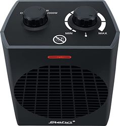 Steba ventilatorkachel FH 504, 4-standenschakelaar: uit/koude lucht/warme lucht (1000 W)/hete lucht (2000 W), kamerthermostaat, dubbele isolatie, veiligheidsuitschakeling dankzij tuimelschakelaar, oververhittingsbeveiliging, draaggreep