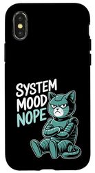 Divertente ingegnere robotico design con robot scontroso Cat Nope Custodia per iPhone X/XS