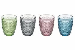 Villa d’Este Home Tivoli Deco Lot de 4 verres à eau en verre 240 ml