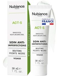 NUBIANCE - ACT-5 - Crème Visage Régulateur de Sébum - Convient à Tous Types de Peau - Sans Effets de Sécheresse - Combat les Imperfections, 30ml