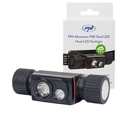 PNI Adventure F80 - Faro LED doble, 1000 lm, 6 W, 2200 mAh, IP68