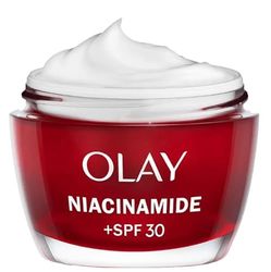 Olay Niacinamid + SPF30, fuktgivande dagkräm, med 99% ren niacinamid, E-vitamin och SPF30, 24H återfuktad hud, hjälper till att skydda mot skadliga UVA- och UVB-strålar, 50 ml