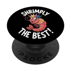 Shrimply El mejor amante divertido de los camarones PopSockets PopGrip Intercambiable