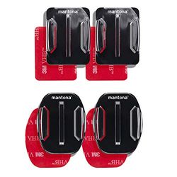 Mantona 3M Klebebefestigung 4er Set (flach und gebogen, GoPro Session, geeignet für GoPro Hero 2/3/3+/4), 20229