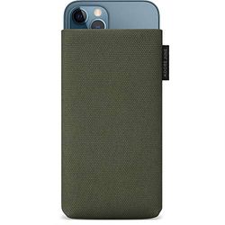 Adore June Classic Recycled Verde Oliva Funda Compatible con iPhone 13 / iPhone 13 Pro/iPhone 12 / iPhone 12 Pro, Tejido de R-PES Moderno Sostenible. Hecho en Europa