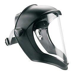 Honeywell 1011624 Bionic Face Shield com lente transparente de policarbonato com revestimento anti-raios/Fogban, design dielétrico, ajuste confortável com óculos e respiradores, mecanismo de bloqueio