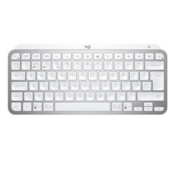 Logitech MX Keys Mini Minimalist Wireless Lighted Keyboard, Compact, Bluetooth, Backlit, USB-C, Compatible with Apple macOS, Windows, Linux, Android - Light Grey