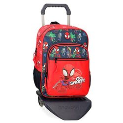 Marvel Go Spidey skolryggsäck med vagn, röd, 30 x 38 x 12 cm, polyester, 13,68 l, röd, skolryggsäck med vagn, röd, Skolryggsäck med vagn