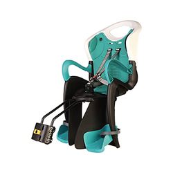 Tiger - Siège arrière pour vélo - Pour les enfants jusqu'à 22 kg, de 3 à 8 ans - Fixation au cadre, inclinable - Turquoise blanc