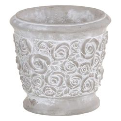 BigBuy Garden Bloempot, cementgrijs, 19 x 19 x 17,5 cm