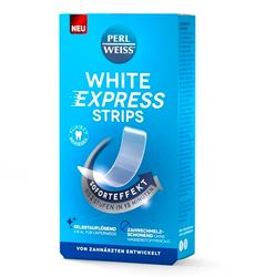 Perlweiß White Express Strips – Sbiancamento dei denti in 15 minuti – Fino a 2 livelli di denti più bianchi – Effetto immediato con strisce sbiancanti autodissolventi – Delicato sullo smalto e senza