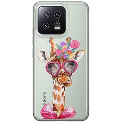 ERT GROUP mobiltelefonfodral för Xiaomi 13 originalt och officiellt licensierat Babaco mönster Giraffe 002 optimalt anpassad till formen på mobiltelefonen, gedeeltelijk transparant