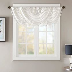 JLA Home INC Elena Tour de lit en Imitation Soie pour fenêtre Blanc 96 x 117 cm