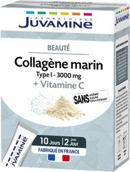 JUVAMINE - Collagène marin 3000 mg Type I - Beauté - 20 sticks à diluer