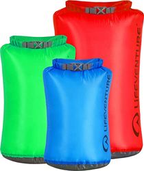 Lifeventure, Ultralight Dry Bag Multipack (5L, 10L, 25L) unisex, Blue, Green, Red, 5, 10, 25 litre