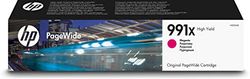 HP 991X Cartouche d'Encre Authentique Grande Capacité, Magenta, pour Imprimantes HP PageWide Pro 755/772/777 (M0J94AE)
