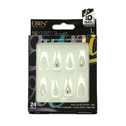 EBIN NEW YORK EMPIRE DREAMS - Cuff Me| Press on Nails Long and Extra Long Coffin Style, Colorful Patterns with Gloss and Matt Texture, Y2K Pop Style False Nales for Daily Wear, Festival, and Holiday