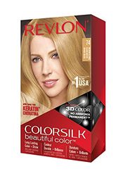 Revlon Colorsilk Beautiful Color Coloration Permanente des Cheveux avec Technologie au Gel 3D et Kératine, Teinture avec Couvrance à 100 % des Cheveux Blancs, 74 Blond moyen