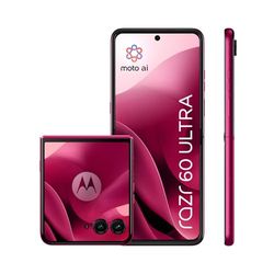 Motorola razr 60 ultra, Pantone Cabaret, Moto AI Flip Smartphone, Dual Display, 50MP Triple Camera