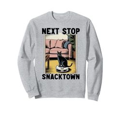 Next Stop Snacktown Cat Robot Vacuum Cleaner Cat Sweatshirt