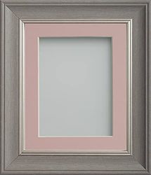 Frame Company Drummond Range Gunmetal Grey 20x16 inch Picture Photo Frame with Pink Mount for Image 15x10 inch * Choice of Sizes* Fitted with Real Glass