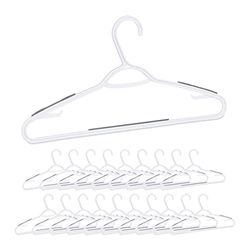 Relaxdays Cintre en Plastique Bandes antidérapantes Set de 20 Encoche Traverse Porte-Cravate, Blanc