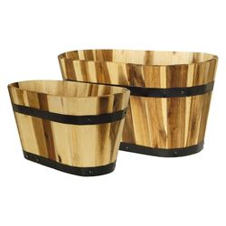 Classic Home and Garden Planterare, akacia metall trä ek, 1-pack