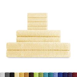 Eiffel Textile Quality Curl 400g, 100% Egyptian Cotton, Natural, 2X Baño 2X Lavabo 4X Tocador