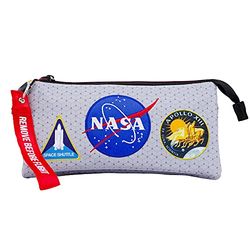 NASA Houston etui, drievoudig, HS, grijs, 23 x 11 cm, Grijs, Eén maat, HS Houston etui met drie vakken