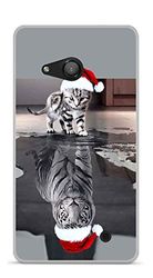 Onozo Coque TPU Gel Souple Nokia Lumia 550 Design Chat Tigre Blanc Bonnet