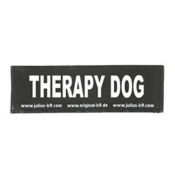 Verwisselbare patches, 1 paar, THERAPY DOG, Maat: Large, Zwart