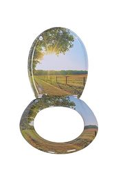 VEREG Duroplast WC-bril, met softclose, duroplast wc-bril, 3-zijdig bedrukt, eenvoudige montage, eenvoudige reiniging (lente)