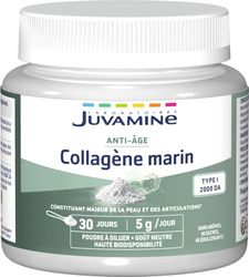 JUVAMINE - Collagène Marin - Anti-âge - Constituant Peau et Articulations - Beauté - Poudre à diluer - Goût Neutre - Haute Biodisponibilité - Programme de 30 jours - 150g