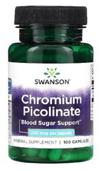 Swanson - Chromium Picolinate 200mcg | Soutien au Métabolisme et Bien-être - 100 Gélules