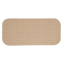MSV Mata prysznicowa klasy premium, mata łazienkowa, antybakteryjna, antypoślizgowa, z przyssawkami, beżowa, pachnie różami, ok. 36 x 97 cm, nadaje się do prania w temperaturze 60°