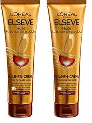 L'Oréal Paris Elsève L'Oréal Paris Huile-en-Crème de Nutrition sans Rinçage pour Cheveux Très Secs et Frisés 150 ml (Lot de 2)
