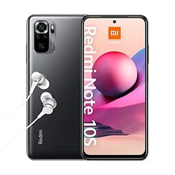 Xiaomi Redmi Note 10S Smartphone + Headphones (6.43 inches FHD+ Display, 64 GB Internal Memory, 6 GB RAM, 64 MP Quad Rear Camera, 13 MP Front Camera, Dual SIM, Android 11) Onyx Grey (Grey)