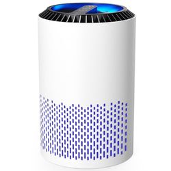 AROEVE Air Purifiers for Bedroom and Home, 7W Air Purifier with 22dB Sleep Mode H13 HEPA Filter Smoke Pollen Dander Hair Smell Air Cleaner with Speed Control For Bedroom Office, DH-JH01A, White