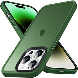 Anqrp Zero Seriesr Compatible con la iPhone 14 Pro Funda, Funda Protectora Mate translúcida Minimalista, Funda de Grado Militar l para el iPhone 14 Pro con Silicona de 6.4 Pulgadas, Verde Oscuro