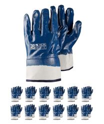 RS Guantes de nitrilo OPAL 800/Guantes de nitrilo/Recubierto de nitrilo Protector/Talla 10, 12 Pares/Azul Blanco/Guantes de Montaje