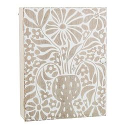 DRW Caja cuelgallaves de Madera en Blanco y Natural 20x5.5x26 cm