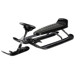 STIGA Snowracer King Size GT Sneeuwslee met rem en stuur voor kinderen en volwassenen - grijs/zwart