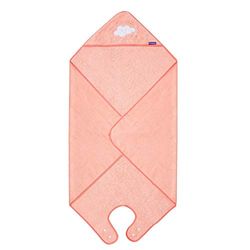 Clevamama Capa de banho bebé - toalha avental com capuz, algodão - rosa
