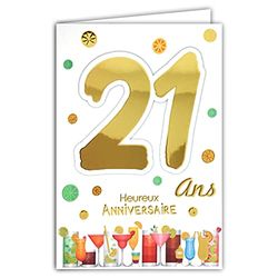 69-2023 - Tarjeta de cumpleaños de 21 años para hombre y mujer, estudiante, lectura, libros, diploma, búho y estrellas