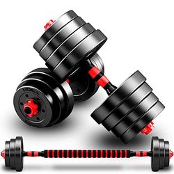 BCBIG Halterset Gewichten verstelbare dumbbell set 10kg(5kg*2)1 paar 3 in 1 mannen halter met barbell-link voor dames heren fitness vrije gewicht lange halters krachttraining thuis/home gym training