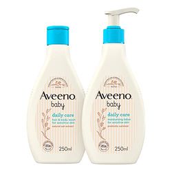 Aveeno Baby, Daily Care Set, Hair and Body Wash Plus Moisturising Lotion, for Sensitive Skin, 250 ml