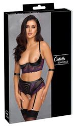 Quarter Cup Bondage 75B/S Black/Purple