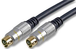 Pro Signal PSG00791 4 Pin Mini-DIN (S-VHS) Male to Male Lead, 5m, Black