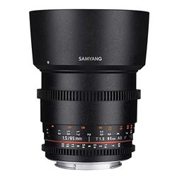 Samyang F1313010101 - Objetivo para vídeo VDSLR para Fuji X (Distancia Focal Fija 85mm, Apertura T1.5-22 AS IF UMC II, diámetro Filtro: 72mm), Negro