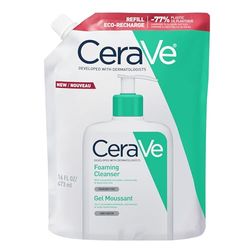 CeraVe Hydrating Foaming Cleanser, for Normal to Oily Skin with Hyaluronic Acid and 3 Essential Ceramides, Refill Pouch, 473ml